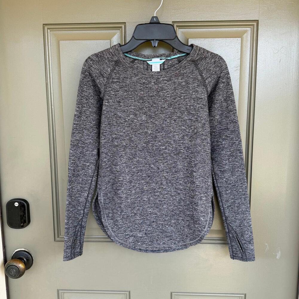 Ivivva by Lululemon Heathered Gray Long Sleeve Training Top Girls Size 8